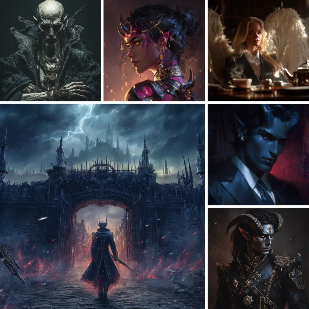 Tales of Sheol'gotha Character Collage - Myth & Ink Fantasy Novel Heroes